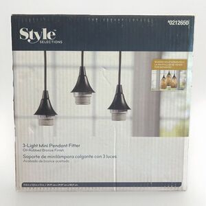 Style Selections 3-Light Brushed Nickel or Oil Rubbed Hanging Pendant Light NEW